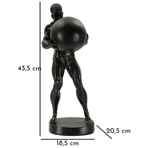 Scultura Atlante Mitologica In Resina Nera - Foto 8