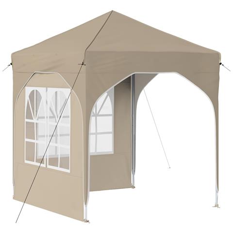 Tenda per feste a pop-up 192 x 192 x 245 cm Crema - Foto 1