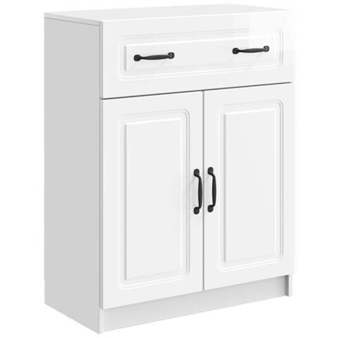 Credenza Bianco Lucido 66 x 34,5 x 87 cm Legno ingegnerizzato - Foto 1