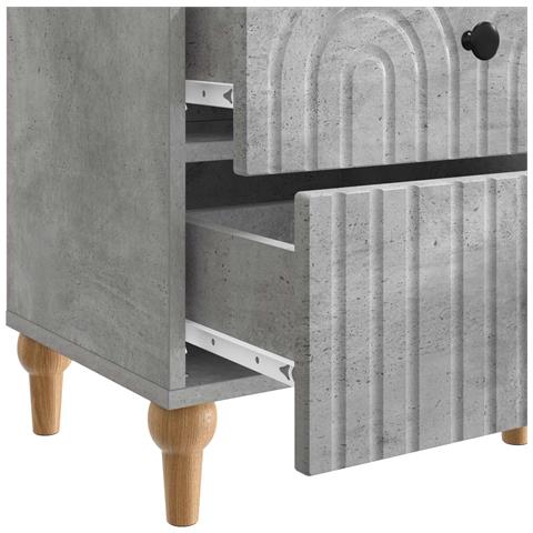 Armadio da Notte 2 pcs Grigio Cemento 43 x 34,5 x 48 cm - Foto 9