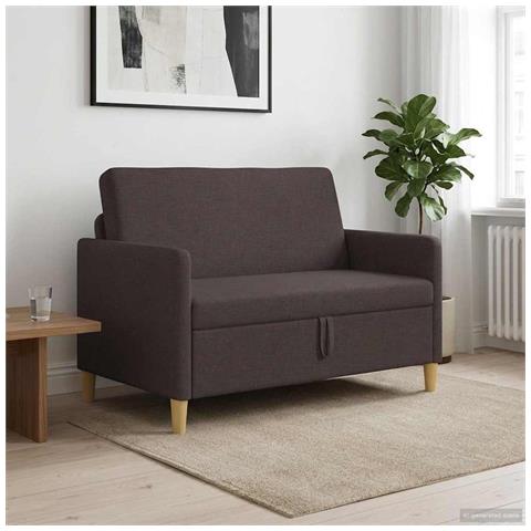 Divano con Storage Marrone Scuro 122 x 78 x 87 cm Poliestere - Foto 2