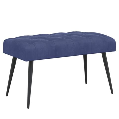 Panchina con bottoni imbottiti Blu Polizia 80 x 40 x 46 cm - Foto 1