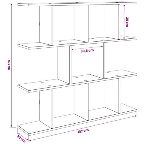 Scaffale da parete Rovere Fumo 102 x 20 x 96 cm - Foto 8
