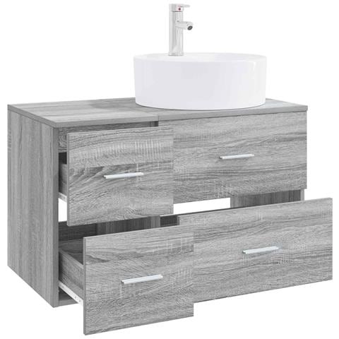 Set di mobili per il bagno 2 pz Sonoma grigio - Foto 9