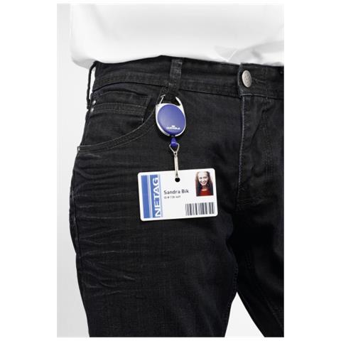 Chiocciola Yo-yo Style Ovale Gancio Filo Retrattile 80cm Moschettone Blu - Foto 10