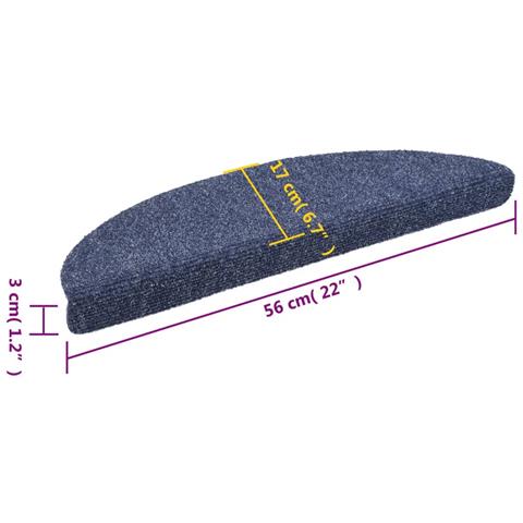 Tappetini Autoadesivi Per Scale 15 Pz 54x16x4 Cm Blu - Foto 7