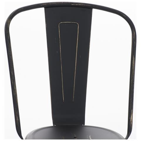 Sedia Impilabile in Metallo Benedikt - Sedia Bar o Cucina Stile Industria - Sedia Pranzo Design Scandinavo Laccata con Alto Schienale I Altezza Seduta 46 cm I Portata Max 200 kg Antico-Nero / Oro - Foto 5
