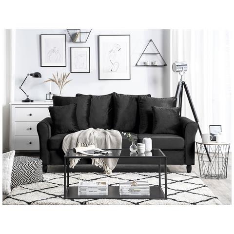 Divano 3 Posti In Velluto Nero Bornholm - Foto 16