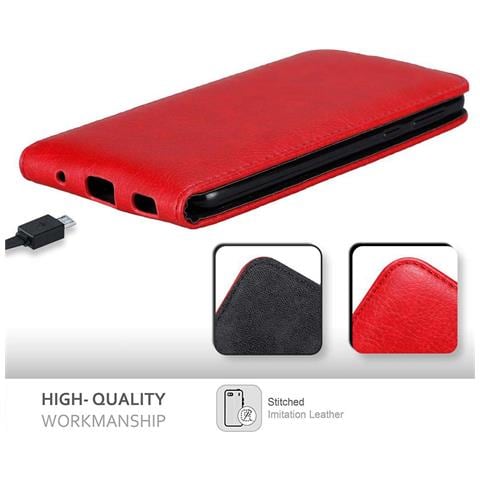 Custodia Compatibile Con Htc U Play In Rosso Mela - Coperchio Protettivo In Design Flip Con Chiusura Magnetica - Foto 8