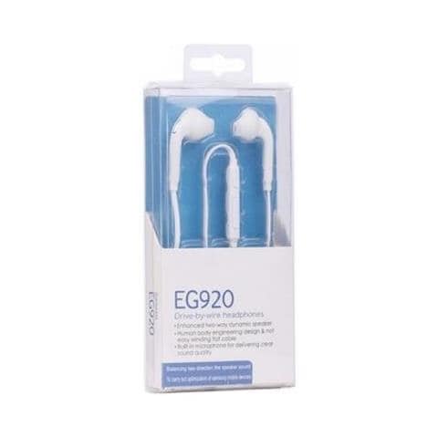 EG920 Auricolare Stereo con Microfono + Tasto Volume - Bianco - Foto 4