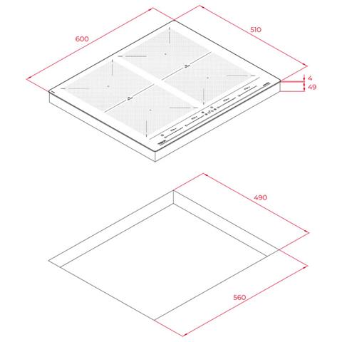 Piano Cottura A Induzione 60cm 4 Fuochi 8800w Nero - Izf64600 - Foto 4