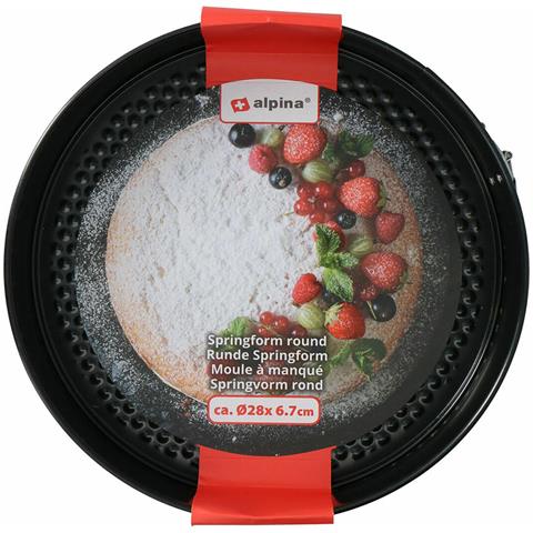 Stampo Per Torte Alpina Antiscivolo Rotondo Nero Acciaio Ø 28 X 6,7 Cm - Foto 2