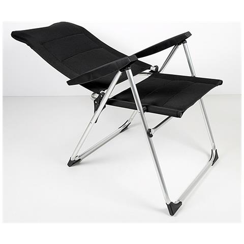 Sedia Da Spiaggia Deluxe Pieghevole Nero 49 X 123 X 67 Cm (2 Unità) - Foto 2