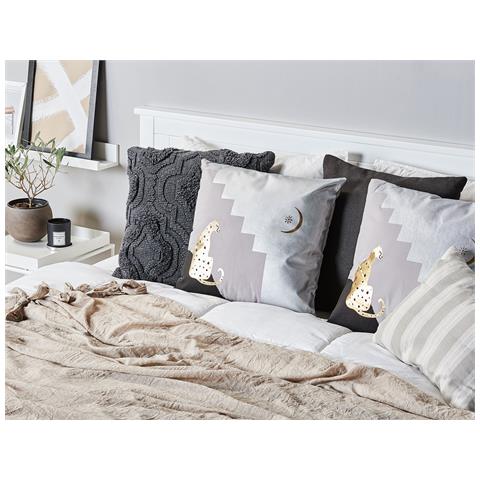 Set Di 2 Cuscini Digitalis Cotone 45 X 45 Cm Grigio Trama Astratta - Foto 1