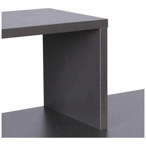 Scrivania Libreria 4 Ripiani Tavolo Porta Pc Computer Legno Casa Ufficio Grigio - Foto 2