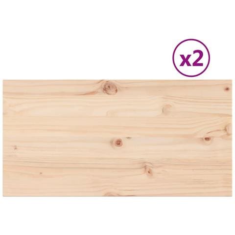 Piani Tavolo 2 Pz 90x45x2,5 Cm Rettangolare Legno Massello Pino - Foto 2