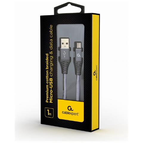CC-USB2B-AMMBM-1M-WB2 cavo USB USB 2.0 Micro-USB B USB A Grigio, Bianco - Foto 2