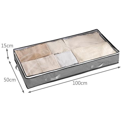 Organizzatore Portaoggetti Sotto Il Letto Con Maniglie E Finestra Trasparente Grey - Foto 1