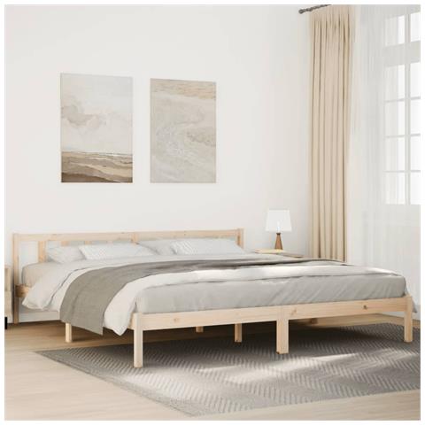 Letto Extra Lungo Senza Materasso 200x210 Cm In Legno Di Pino - Foto 1