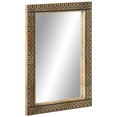 Specchio Da Bagno 50x70 Cm In Legno Massello Di Mango E Vetro - Foto 1