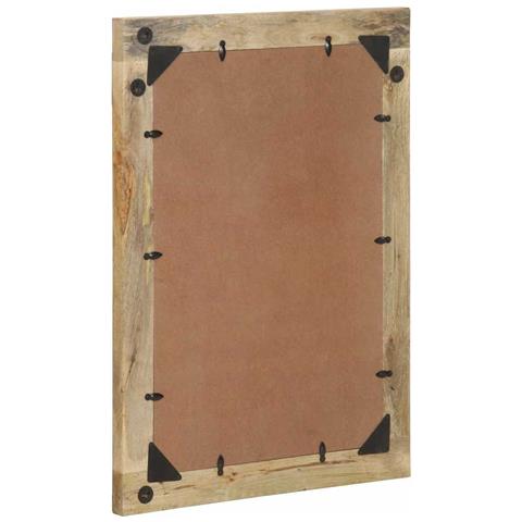 Specchio Da Bagno 50x70 Cm In Legno Massello Di Mango E Vetro - Foto 3