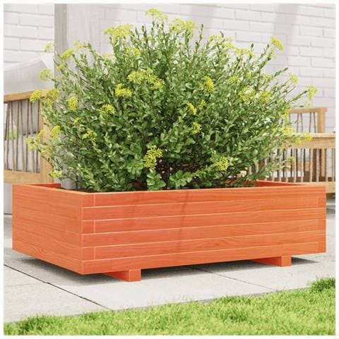 Fioriera Giardino Marrone Cera 90x60x26,5cm Legno Massello Pino - Foto 1