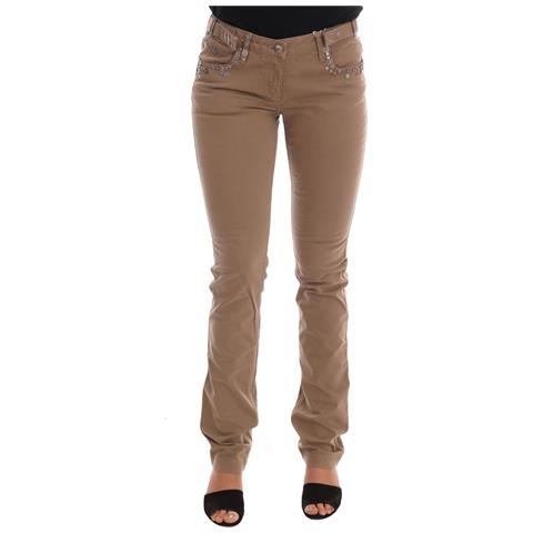 Jeans Slim Fit In Cotone Elasticizzato Beige - W26 - Foto 1