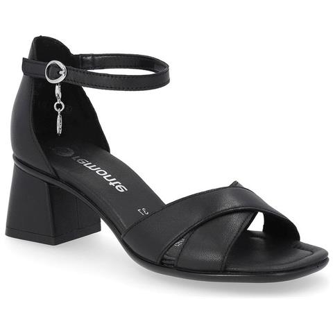 Black Elegant Part-open Sandals Sandali Pelle Scarpe Donna Nero Eu 39, D1k50-00 - Foto 1