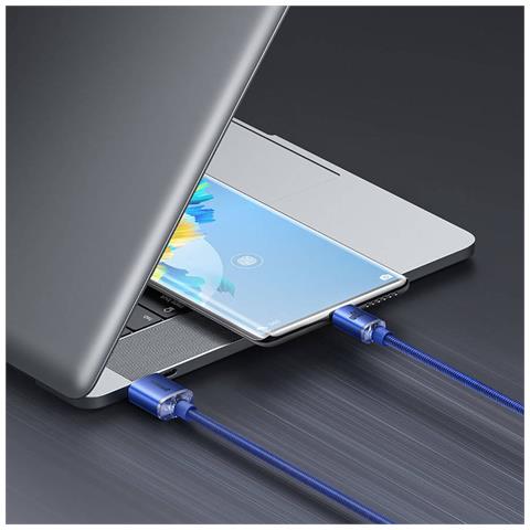 Cavo Di Ricarica E Sincronizzazione Da Usb-c A Usb-a Serie 100w Crystal Shine 1,2 M, Blu - Foto 5