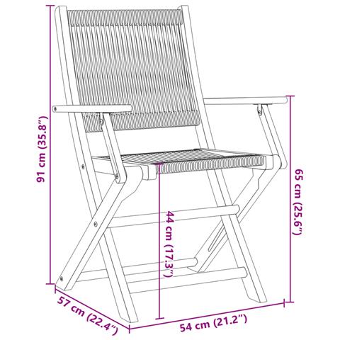 Sedie da Giardino Pieghevoli 4pz Beige Legno Massello di Acacia - Foto 10