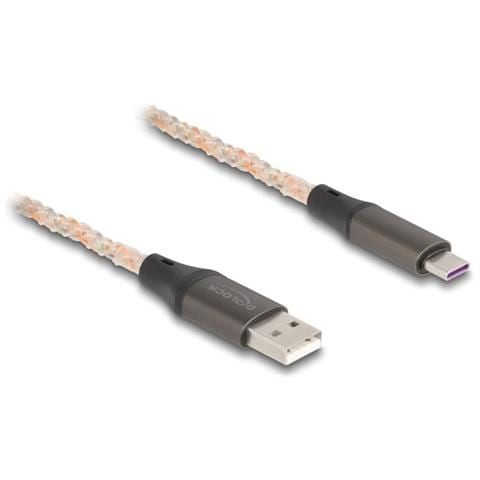 Cavo USB 2.0 da Tipo-A per USB Type-C con illuminazione RGB da 1 m - Foto 1