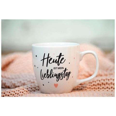 Mug Porcellana 0,45l Bianca ""heute Ist Mein Lieblingstag"" - Eleganza E Stile Per Ogni Mattina - Foto 4