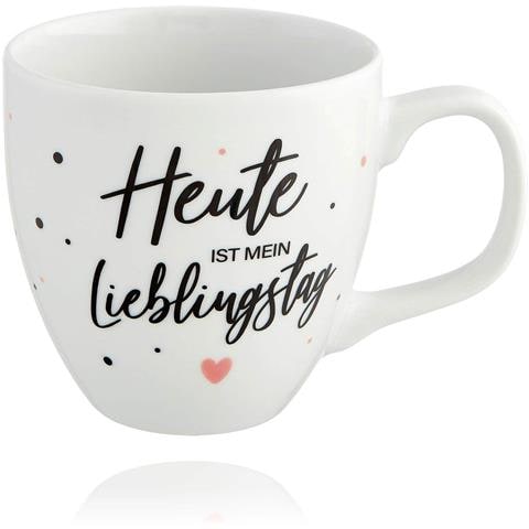 Mug Porcellana 0,45l Bianca ""heute Ist Mein Lieblingstag"" - Eleganza E Stile Per Ogni Mattina - Foto 1