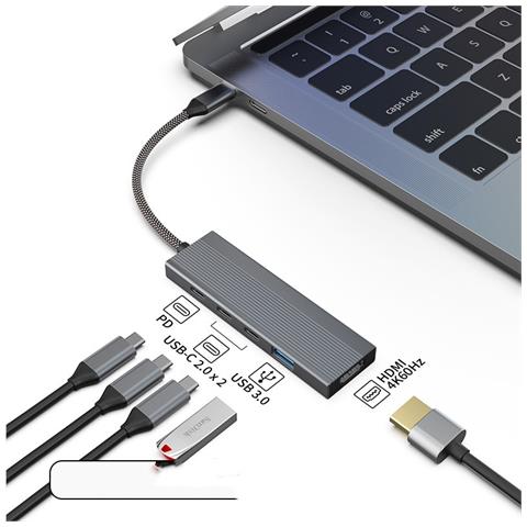 Hub Usb-c 5-in-1 Con Hdmi, Usb 3.0 E Ricarica Usb-c Pd - Foto 5