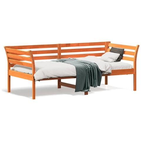 Dormeuse Senza Materasso Marrone Cera 75x190 Cm Legno Di Pino - Foto 2