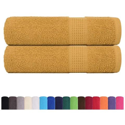 Asciugamani 2 Pz Oro 50x100 Cm 360 G/m 100% Cotone - Foto 2