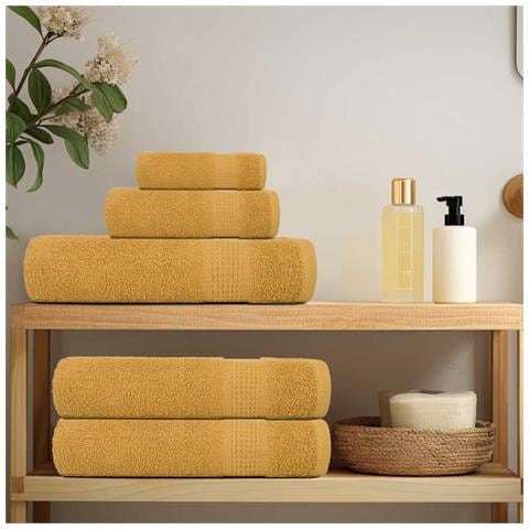 Asciugamani 2 Pz Oro 50x100 Cm 360 G/m 100% Cotone - Foto 3