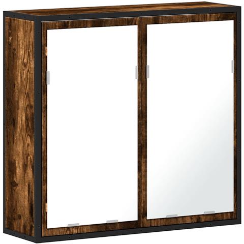 Mobile Bagno Specchio Rovere Fumo 65x20x60 Cm Legno Multistrato - Foto 2