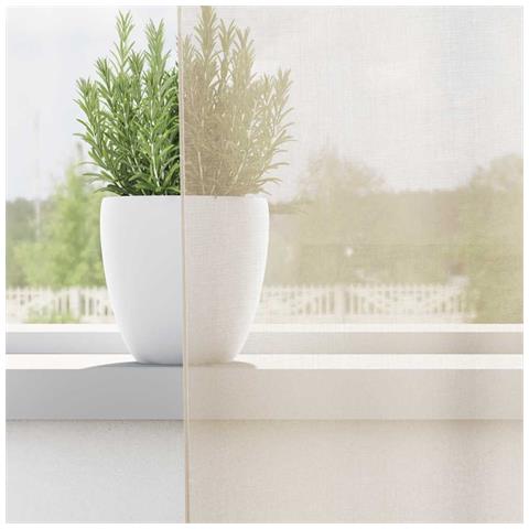 Tende In Voile Con Occhielli 2 Pz Crema 140x300 Cm - Foto 3