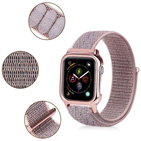 Dam Cinturino  In Nylon Con Custodia Rigida E Chiusura In Velcro Compatibile Apple Watch 40mm 28x2x1 Cm. Colore Nero - Foto 2