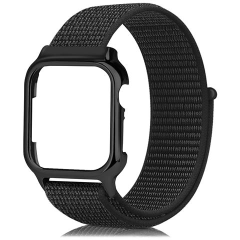 Dam Cinturino  In Nylon Con Custodia Rigida E Chiusura In Velcro Compatibile Apple Watch 40mm 28x2x1 Cm. Colore Nero - Foto 1