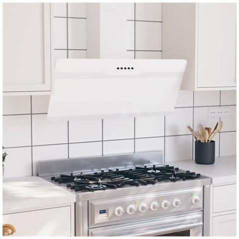 Lusso Casadino -  Cappa A Parete 90 Cm In Acciaio E Vetro Temperato Bianco - Foto 8