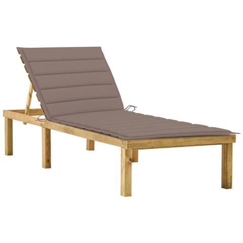 Lusso Casadino - Lettino Da Giardino Con Cuscino Talpa In Legno Pino Impregnato - Foto 2