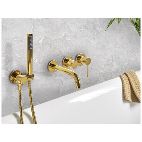 Rubinetto Miscelatore Da Parete Per Vasca E Doccia Javira Oro - Foto 1