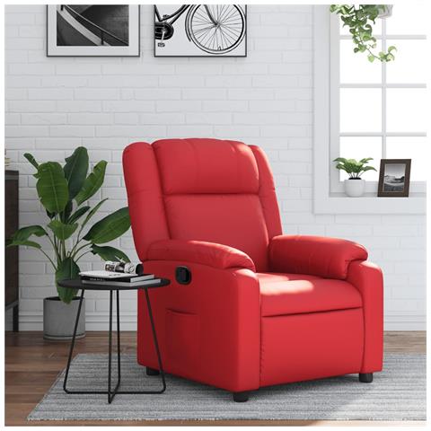 Poltrona Reclinabile Rossa in Similpelle - Foto 2