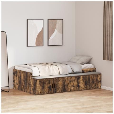 Letto contenitore Rovere Affumicato 90x190 cm - Foto 2