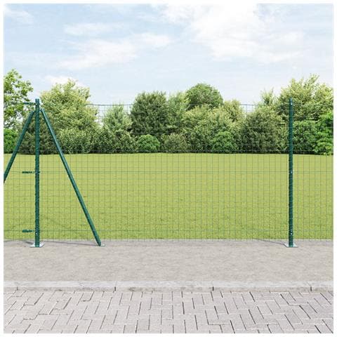 Pali di Recinzione con Piastra di Base 13 pcs Ø32mm 68,5cm Acciaio Zincato - Foto 2