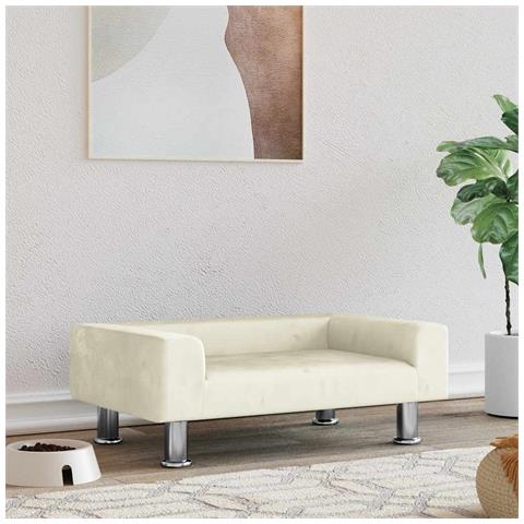 Lettino per Cani Crema 70x45x26,5 cm in Velluto - Foto 2