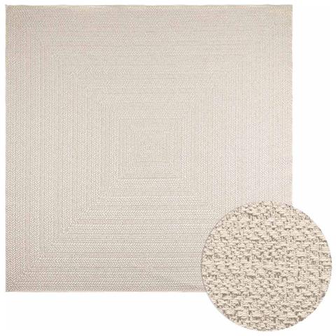 Tappeto ZIZUR Crema 240x240 cm Aspetto Iuta Interni ed Esterni - Foto 1