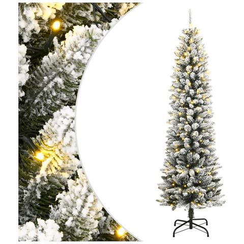 Albero di Natale Artificiale con 150 LED e Neve Fioccata 120 cm - Foto 1